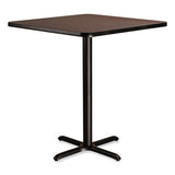 Cafe Table, 36w X 36d X 42h, Square Top/x-base, Mahogany Top, Black Base, Ships In 1-3 Business Days