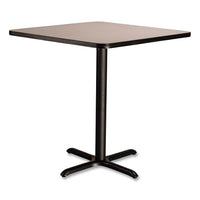 Cafe Table, 36w X 36d X 36h, Square Top/x-base, Gray Nebula Top, Black Base, Ships In 1-3 Business Days