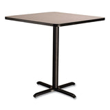 Cafe Table, 36w X 36d X 36h, Square Top/x-base, Gray Nebula Top, Black Base, Ships In 1-3 Business Days