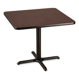 Cafe Table, 36w X 36d X 30h, Square Top/x-base, Mahogany Top, Black Base, Ships In 1-3 Business Days