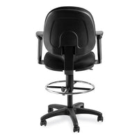 Comfort Task Stool With Arms, Supports Up To 300 Lb, 25.5" To 35.5" Seat Height, Black Seat/back/base, Ships In 1-3 Bus Days