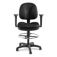 Comfort Task Stool With Arms, Supports Up To 300 Lb, 25.5" To 35.5" Seat Height, Black Seat/back/base, Ships In 1-3 Bus Days