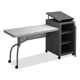 Edupod Teacher's Desk And Lectern Combo, 24" X 68" X 45", Gray Hammer Tone, Ships In 1-3 Business Days