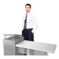 Edupod Teacher's Desk And Lectern Combo, 24" X 68" X 45", Gray Hammer Tone, Ships In 1-3 Business Days