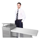 Edupod Teacher's Desk And Lectern Combo, 24" X 68" X 45", Gray Hammer Tone, Ships In 1-3 Business Days