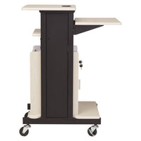 Premium Plus Presentation Cart With Storage Cabinet, 18 X 30 X 40.5, Ivory/black