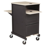 Jumbo Presentation Cart, 21 X 33 X 40, Ivory/black