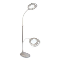 2-in-1 Led Magnifier Floor And Table Light, 39.5" High, Silver/white, Ships In 1-3 Business Days