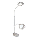 2-in-1 Led Magnifier Floor And Table Light, 39.5" High, Silver/white, Ships In 1-3 Business Days