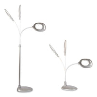 2-in-1 Led Magnifier Floor And Table Light, 39.5" High, Silver/white, Ships In 1-3 Business Days
