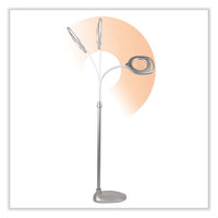 2-in-1 Led Magnifier Floor And Table Light, 39.5" High, Silver/white, Ships In 1-3 Business Days