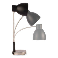 Wellness Series Adjust Led Desk Lamp, 3" To 22" High, Silver/matte Black, Ships In 1-3 Business Days