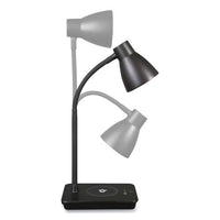 Wellness Series Infuse Led Desk Lamp With Wireless And Usb Charging, 15.5" High, Black, Ships In 1-3 Business Days