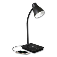 Wellness Series Infuse Led Desk Lamp With Wireless And Usb Charging, 15.5" High, Black, Ships In 1-3 Business Days