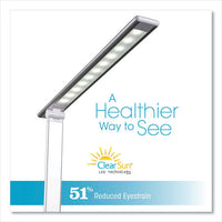 Entice Led Desk Lamp With Wireless Charging, Silver Arm, 11" To 22" High, White, Ships In 1-3 Business Days
