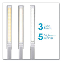 Entice Led Desk Lamp With Wireless Charging, Silver Arm, 11" To 22" High, White, Ships In 1-3 Business Days