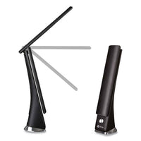 Rise Led Desk Lamp With Digital Display, 12" To 19" High, Black, Ships In 1-3 Business Days