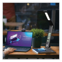 Rise Led Desk Lamp With Digital Display, 12" To 19" High, Black, Ships In 1-3 Business Days