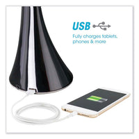 Wellness Series Swerve Led Desk Lamp, 23.25" High, Black, Ships In 1-3 Business Days