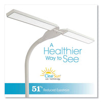 Pivot Led Desk Lamp With Dual Shades, 13.25" To 26" High, White, Ships In 1-3 Business Days