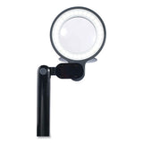 Space-saving Led Magnifier Desk Lamp, 14" High, Black, Ships In 1-3 Business Days