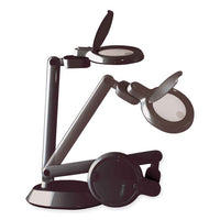 Space-saving Led Magnifier Desk Lamp, 14" High, Black, Ships In 1-3 Business Days