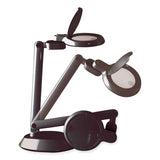 Space-saving Led Magnifier Desk Lamp, 14" High, Black, Ships In 1-3 Business Days
