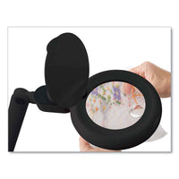 Space-saving Led Magnifier Desk Lamp, 14" High, Black, Ships In 1-3 Business Days