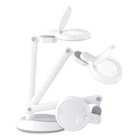 Space-saving Led Magnifier Desk Lamp, 14" High, White, Ships In 1-3 Business Days