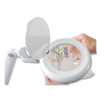 Space-saving Led Magnifier Desk Lamp, 14" High, White, Ships In 1-3 Business Days