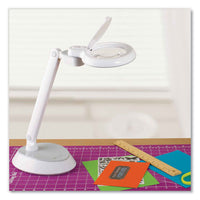Space-saving Led Magnifier Desk Lamp, 14" High, White, Ships In 1-3 Business Days