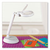 Space-saving Led Magnifier Desk Lamp, 14" High, White, Ships In 1-3 Business Days