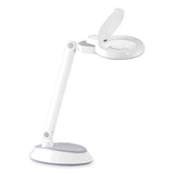 Space-saving Led Magnifier Desk Lamp, 14" High, White, Ships In 1-3 Business Days