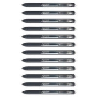 Inkjoy Gel Pen, Retractable, Medium 0.7 Mm, Black Ink, Black Barrel, Dozen