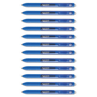 Inkjoy Gel Pen, Retractable, Medium 0.7 Mm, Blue Ink, Blue Barrel, Dozen