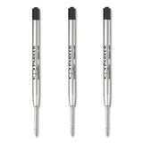 Quinkflow Refill For Parker Ballpoint Pen, Medium Tip, Black Ink, 3/pack