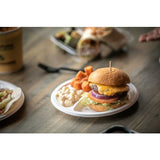 Earthchoice Pfas Free Compostable Dinnerware, 3-compartment Plate, 10.25" Dia, Natural, 500/carton