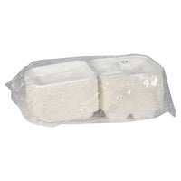 Earthchoice Pfas Free Compostable Hinged Lid Container, 3-compartment, 8 X 8 X 3, Natural, Sugarcane, 150/carton
