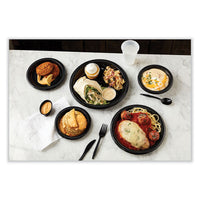 Meadoware Impact Plastic Dinnerware, Plate, 6" Dia, Black, 1,000/carton