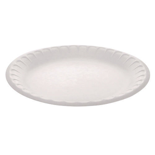 Placesetter Satin Non-laminated Foam Dinnerware, Plate, 9" Dia, White, 500/carton