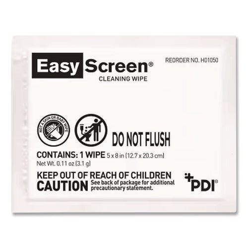 Pdi Easy Screen Cleaning Wipes, Individually Wrapped, 1-ply, 5 X 8, Unscented, White, 50/box