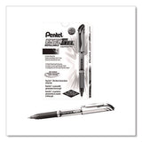 Energel Deluxe Gel Pen, Stick, Medium 0.7 Mm, Black Ink, Silver/black Barrel, Dozen