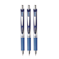 Energel Rtx Gel Pen, Retractable, Medium 0.7 Mm, Blue Ink, Blue/silver Barrel, 3/pack