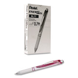 Energel Rtx Deluxe Gel Pen, Retractable, Medium 0.7 Mm, Black Ink, Pearl/translucent Pink Barrel, Dozen