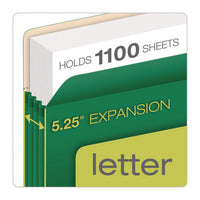 Reinforced File Pocket, 5.25" Expansion, Letter Size, Green, 10/box