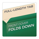 Reinforced File Pocket, 5.25" Expansion, Letter Size, Green, 10/box