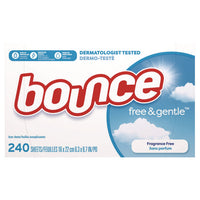 Free And Gentle Dryer Sheets, Fragrance Free, 240 Sheets/box, 4 Boxes/carton
