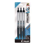 Precise V7rt Roller Ball Pen, Retractable, Fine 0.7 Mm, Black Ink And Barrel, 3/pack