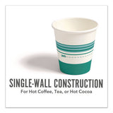 Paper Hot Cups, 10 Oz, White/teal, 500/carton
