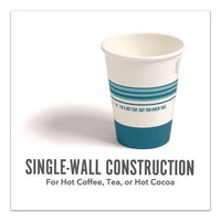 Paper Hot Cups, 12 Oz, White/blue, 500/carton